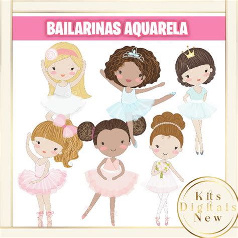 Bailarinas Aquarela Kit Digital Elo Produtos Especiais