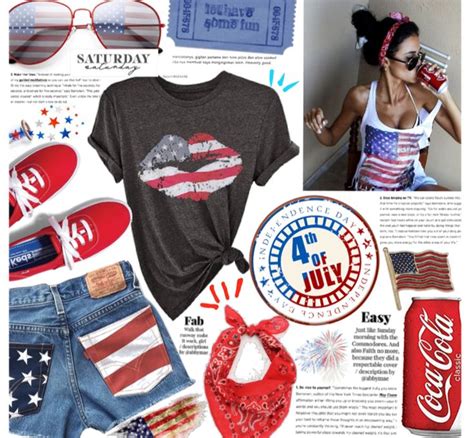 Red White And Blue Th Of July Outfit Shoplook Th Of July Outfits