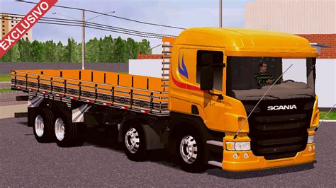 Skin Scania P Amarela Faixa Azul Exclusivo Skins Games Truck