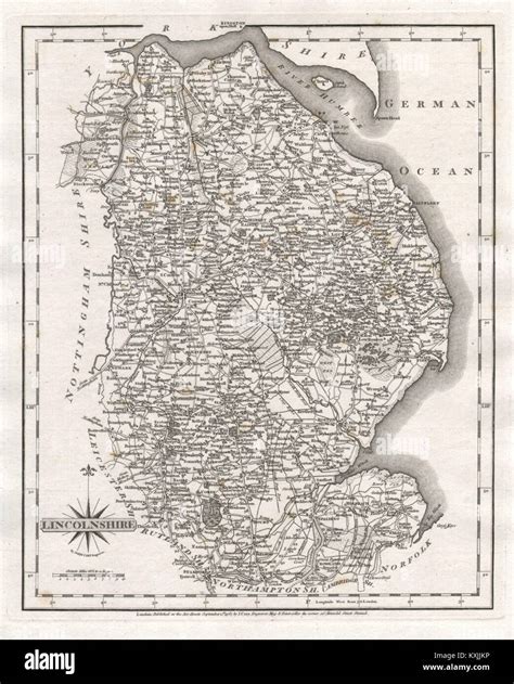 Antique County Map Of Lincolnshire By John Cary 1787 Old Chart Stock