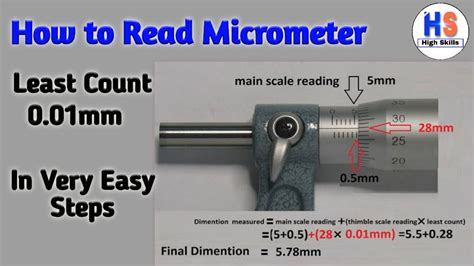 How To Read Micrometer How To Calculate Least Count Of Micrometer