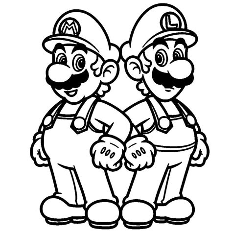 Desenhos de Mario e Luigi Para Crianças de 2 Ano para Colorir e ...