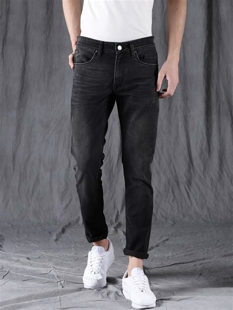 Buy Wrogn Men Black Slim Fit Mid Rise Clean Look Stretchable Jeans