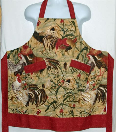 Chicken Rooster Apron Full Bib Long Ladies Cooking Custom Etsy