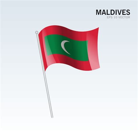 Premium Vector Maldives Waving Flag Isolated On Gray Background