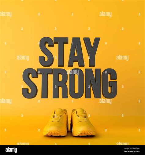 Stay Strong Motivational Workout Fitness Phrase 3d Rendering Stock