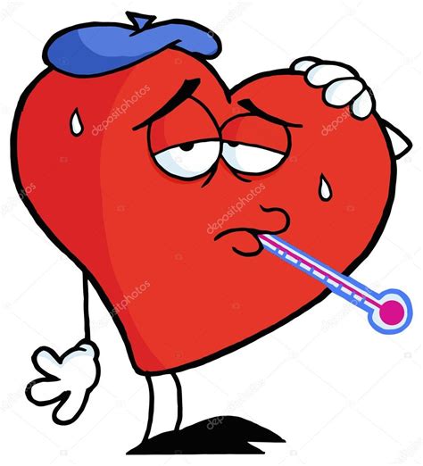 Sick cartoon heart — Stock Vector © HitToon #61082983