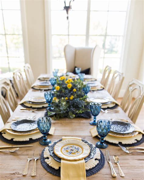 Decor Transition Into Fall | Blue And Yellow Tablescape