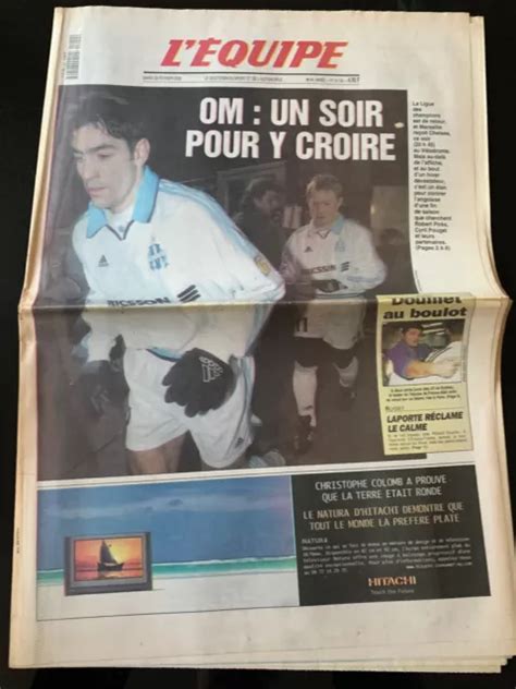 L EQUIPE JOURNAL 29 02 2000 Ligue Des Champions O M Chelsea