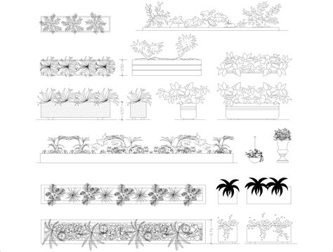 Shrubs And Bushes Dwg Cad Blocks In Plan And Elevation Cadnature Porn