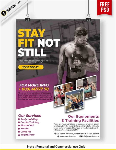 Gym Advertising Pamphlet Design Free Download Psd Indiater