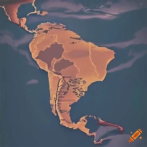 Aesthetic Map Of South America On Craiyon