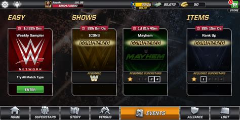 Where are events : r/WWEMayhem