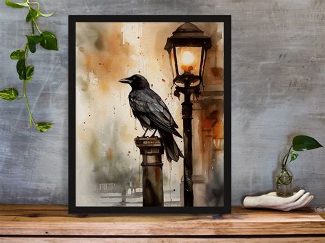 Architecture Crow Gift for Her Corvus Art Decor for Him Moody Raven ...