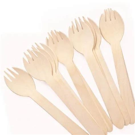 Brown Disposable Wooden Spork For Party Supplies Size Mm Mm At