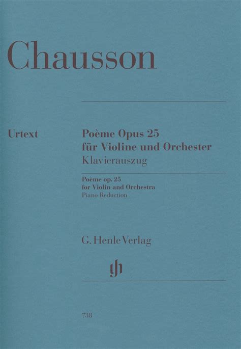 Chausson Poema Para Violino E Orquestra Op Henle Urtext Poeme Fur