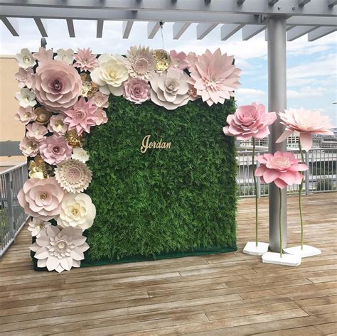 Large Paper Flower Backdrop Giant Paper Flowers Paper Etsy Flower Wall Wedding Paper