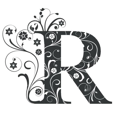 Letter Capital R Decoration Alphabet Letter Vector Decoration