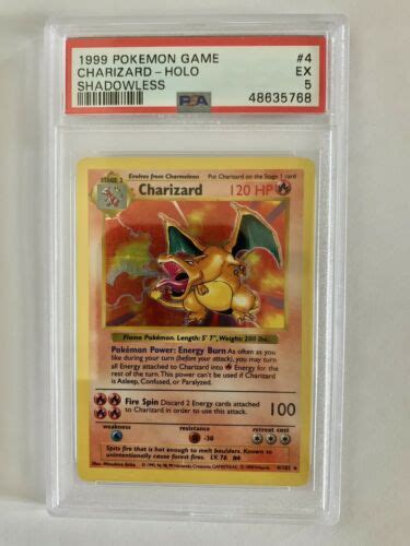 Shadowless Charizard Holo Base Set 1999 Vintage Pokémon Card Psa Grade