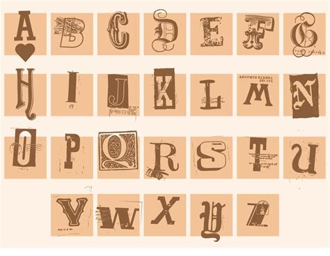 Vintage Letters Template