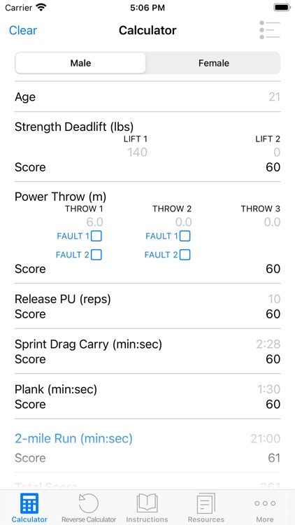 Acft Calculator And Resources By Zac Gorak