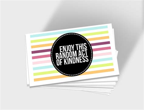 Printable Random Act Of Kindness Cards Raok Diy Printable Etsy