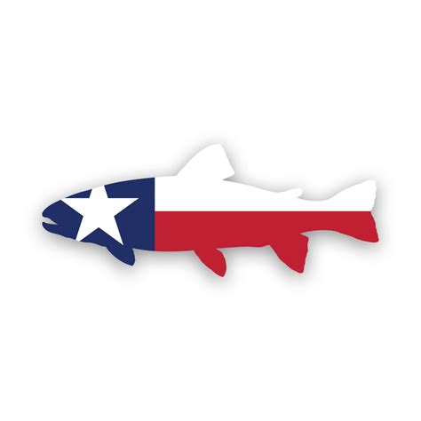 Texas State Shaped Trout Sticker Decal Self Adhesive Vinyl