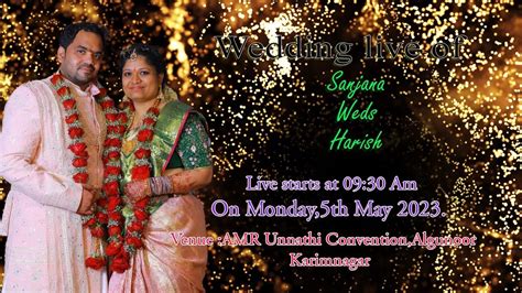 Sanjana Weds Harish Wedding Live Youtube