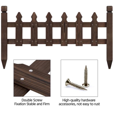 Yaheetech Decorative Garden Fence Edging Landscape Wood Picket Fencing