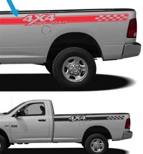 2 Dodge Ram 4x4 Off Road Truck Vinyl Decal Set For Ram 1500 2500hd 3500hd