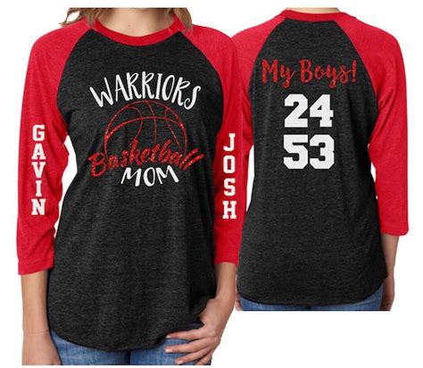 Glitter Basketball Mom Shirt Two Numbers Two Players Etsy