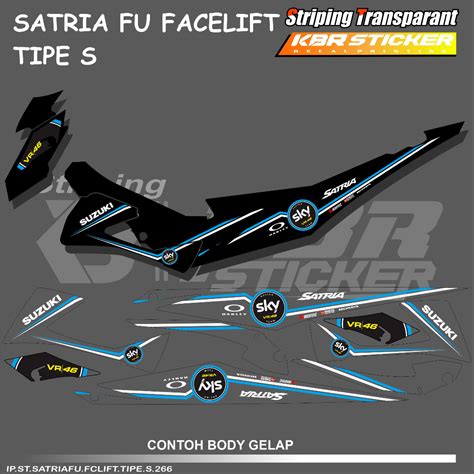 Satria Fu Facelift Type S Motorcycle Striping Sticker Suzuki Satria Fu