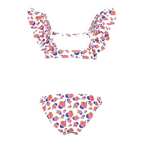 Детски бански за момичета Arena Vintage Ruffle Bralette Bikini Swimsuit Многоцветен