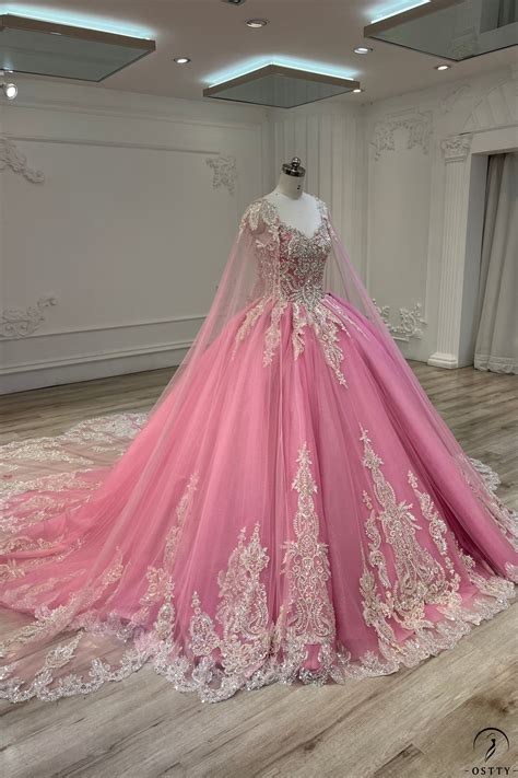 Ostty Pink Cape Quinceanera Dress Os731 849 99