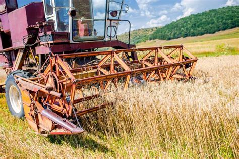 Wheat harvesting machine stock image. Image of harvest - 53870189