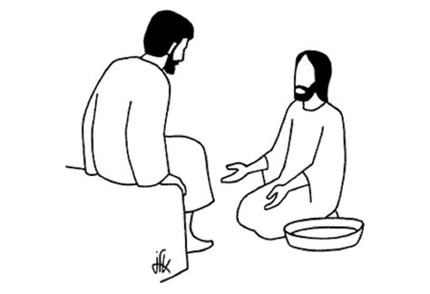 Coloriage Jésus Lave Les Pieds