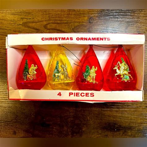 Jewelbrite Holiday Vintage Jewel Brite Plastic Teardrop Diorama