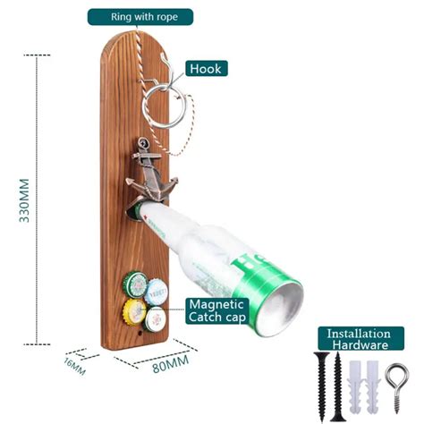 Tire Bouchon En Bois Magn Tique Mural Ouvre Bouteille De Bi Re