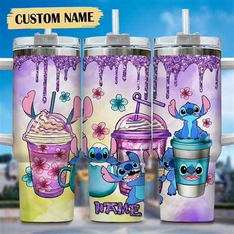 Lilo And Stitch Cartoon Custom Stanley Quencher Oz Stainless Steel