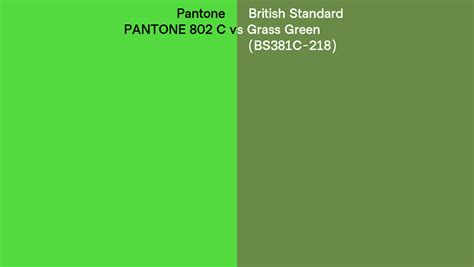 Pantone 802 C Vs British Standard Grass Green BS381C 218 Side By Side