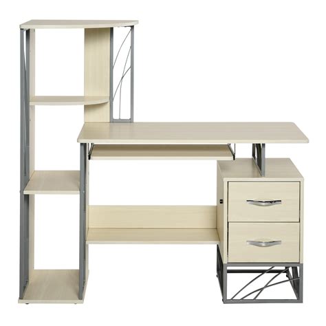 Homcom Computer Desk With Drawers Modern Computer Writing Desk Pc ...