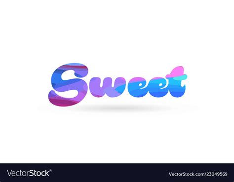 Sweet Pink Blue Color Word Text Logo Icon Vector Image