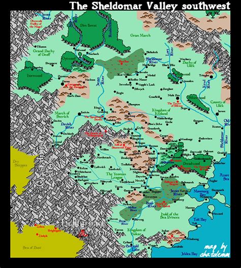 Map of the Sheldomar Valley Southwest