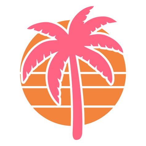 Pink And Orange Palm Tree In A Circle Png And Svg Design For T Shirts