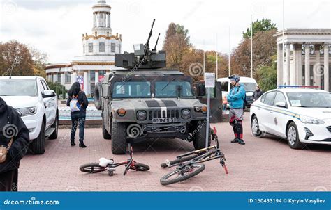 Kyiv, Ukraine - 6 October 2019 : Exhibition of Modern Military ...