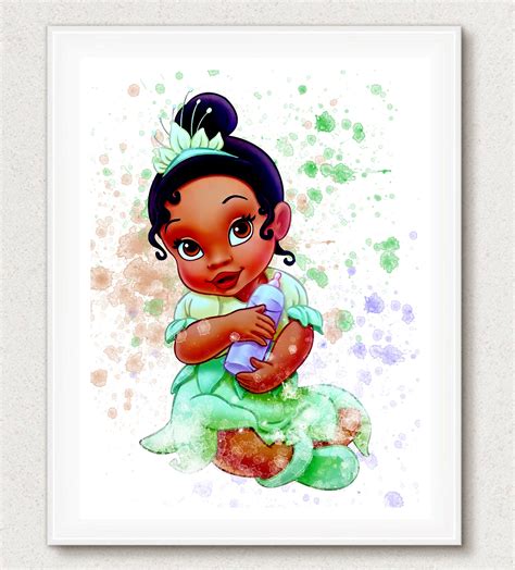 Princess Tiana Baby Tiana Print Watercolor Print Disney Etsy