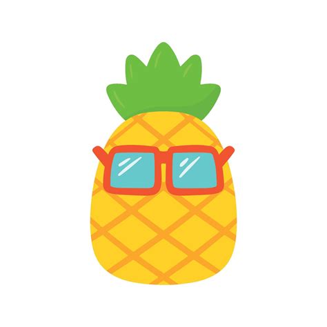 Pineapple Wearing Sunglasses Summer Character Cartoon Illustration 45757288 Vector Art At Vecteezy