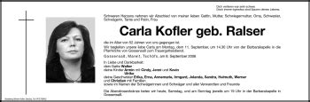 Traueranzeigen Von Carla Kofler Trauer Bz