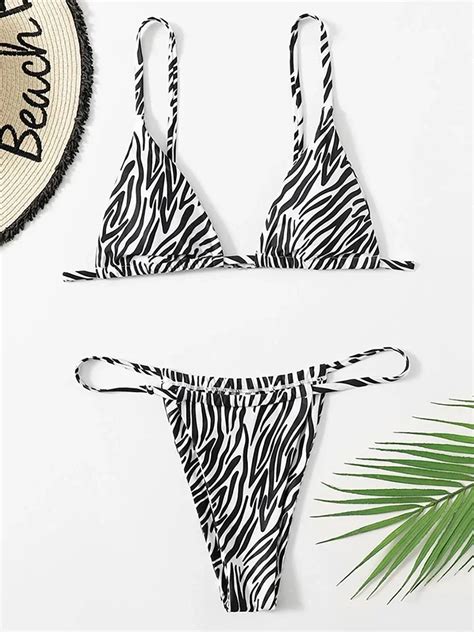 Sexy Zebra Bikini 2024 Woman Swimsuit Female Swimwear Women Mini Thong Bikinis Sets Summer Beach