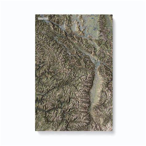 Bitterroot Mountains Canvas Map